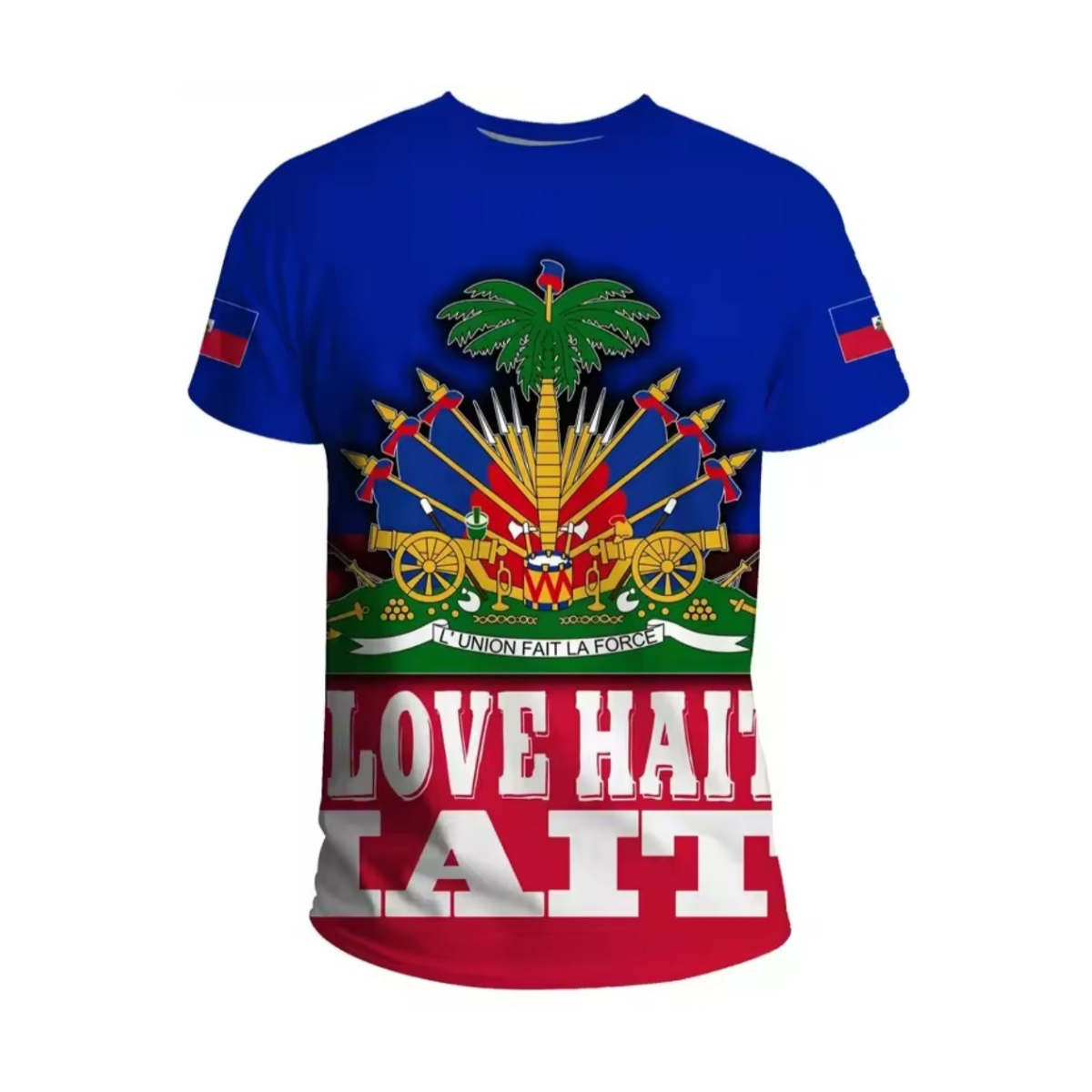 Love Haiti 3D Printed Haiti Emblem Men's Shirt