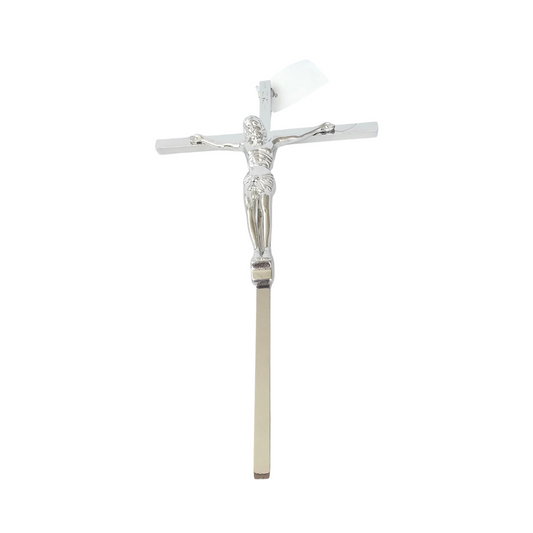 7-Inch Silver Jesus Metal Crucifix – Wall Hanging Christian Symbol