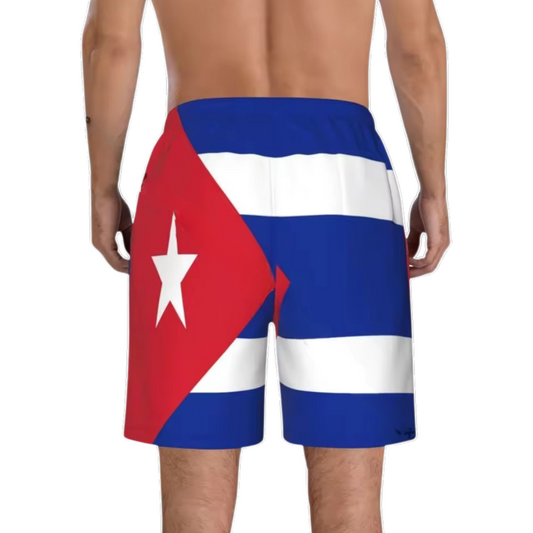 Cuban Flag 3D Printed Drawstring Shorts
