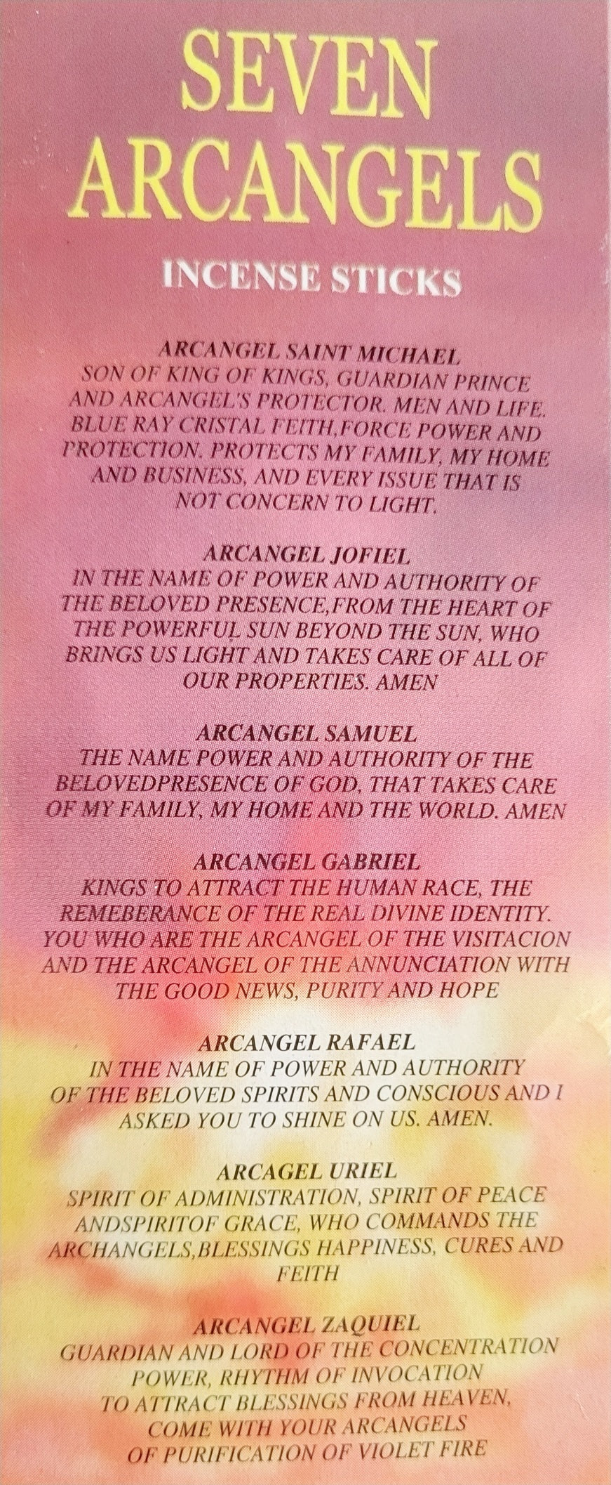 Seven Arcangels Incense