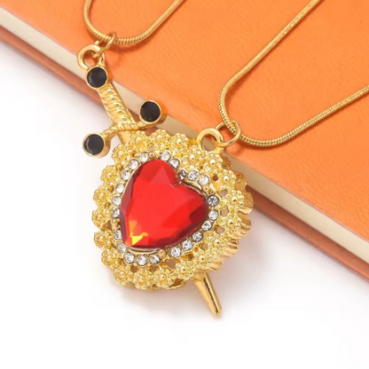 Dagger through Heart Necklace Freda