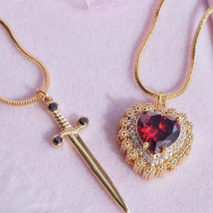 Dagger through Heart Necklace Freda