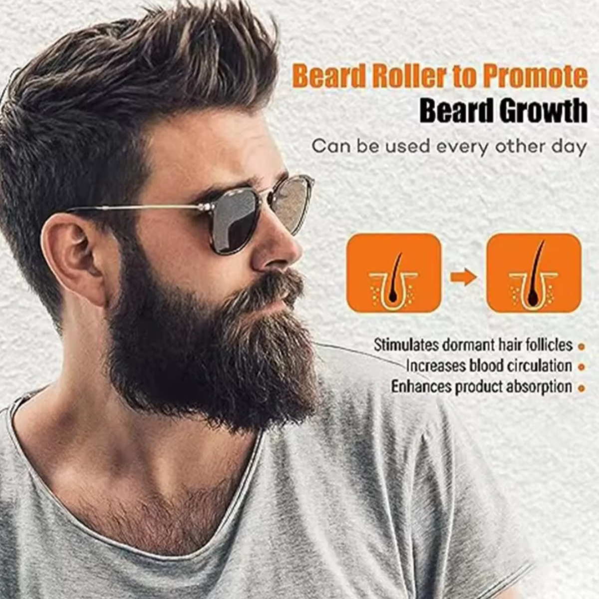 Derma Roller with 540 Micro Needles – For Skin, Hair & Beard Care