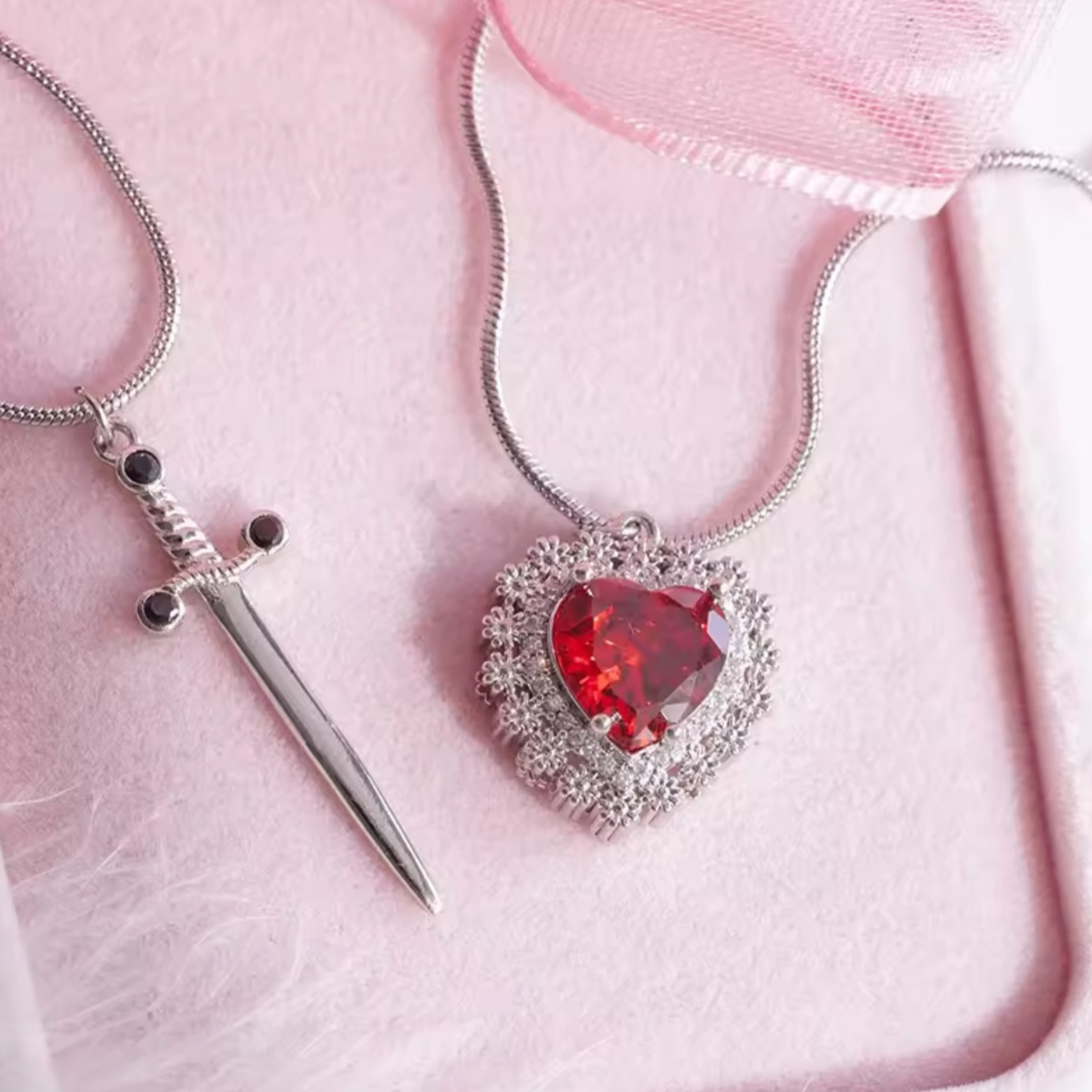 Dagger through Heart Necklace Freda