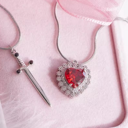 Dagger through Heart Necklace Freda