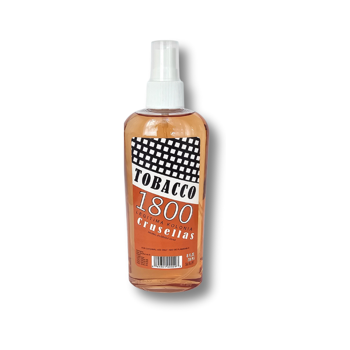 Bottle of Tobacco 1800 on a white background