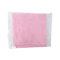 Pink fabric Spiritual Mouchwa in a clear plastic bag on a white background