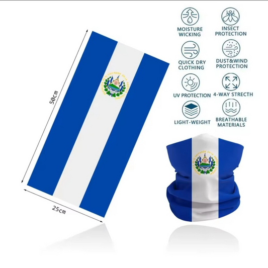 El Salvador Flag Neck Gaiter Bandana