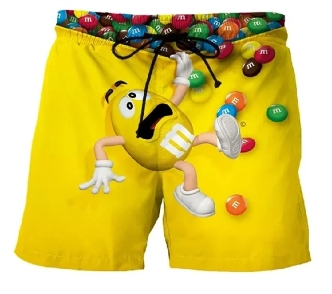 Yellow M&M Slipping Men Shorts