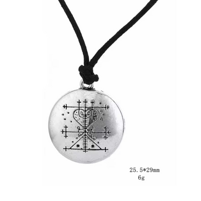 Silver Mama Brigitte Pendant Black Corded Necklace