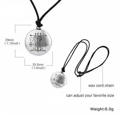 Silver Mama Brigitte Pendant Necklace Black Corded